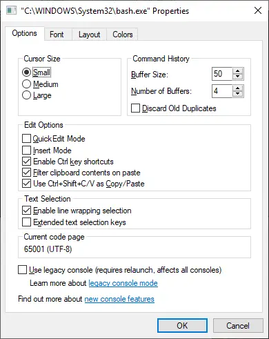 Use terminal properties to enable copy/paste