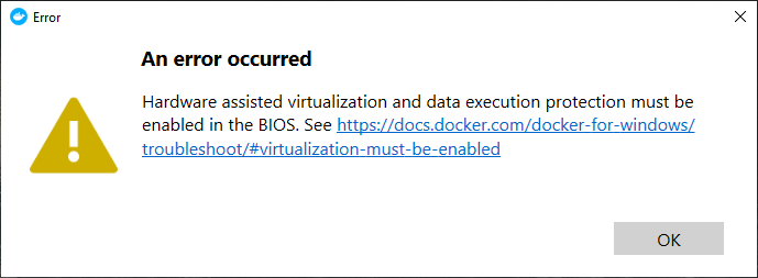 Friendly message from Docker